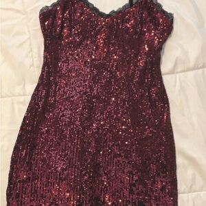 Wild Fable Burgundy Sequin Mini Dress